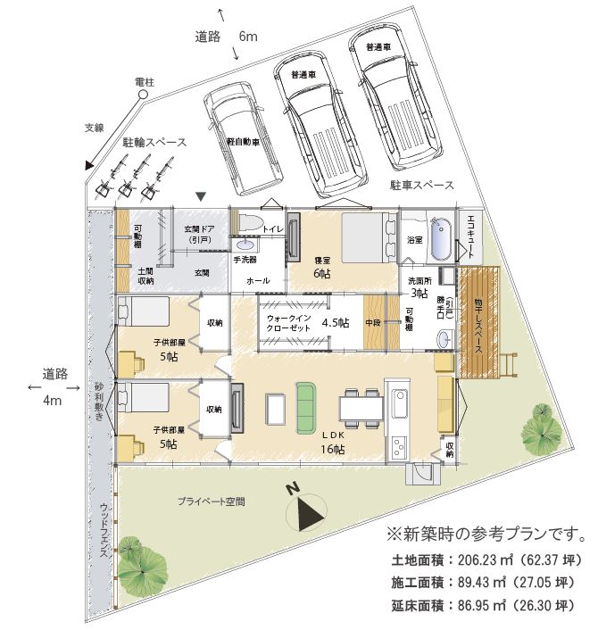 西垣生町-1380-平屋間取り